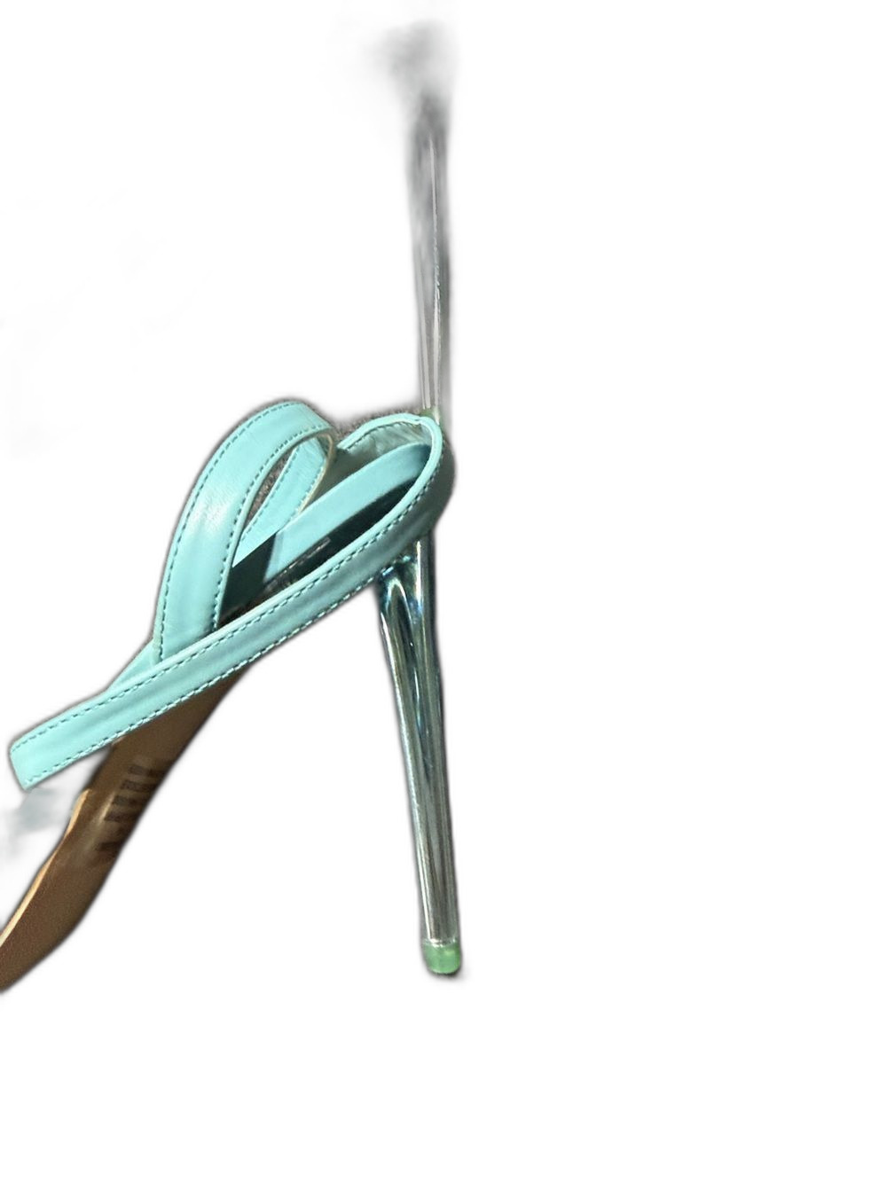 Steve Madden Light Blue Pointed Toe Ankle Strap Heels - Picture 6 of 7